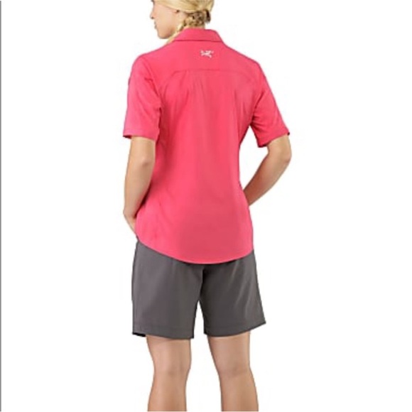 Arc’teryx Fernie Short Sleeve Nylon Snap Front Shirt in Pink Outdoors Hiking - Picture 13 of 16